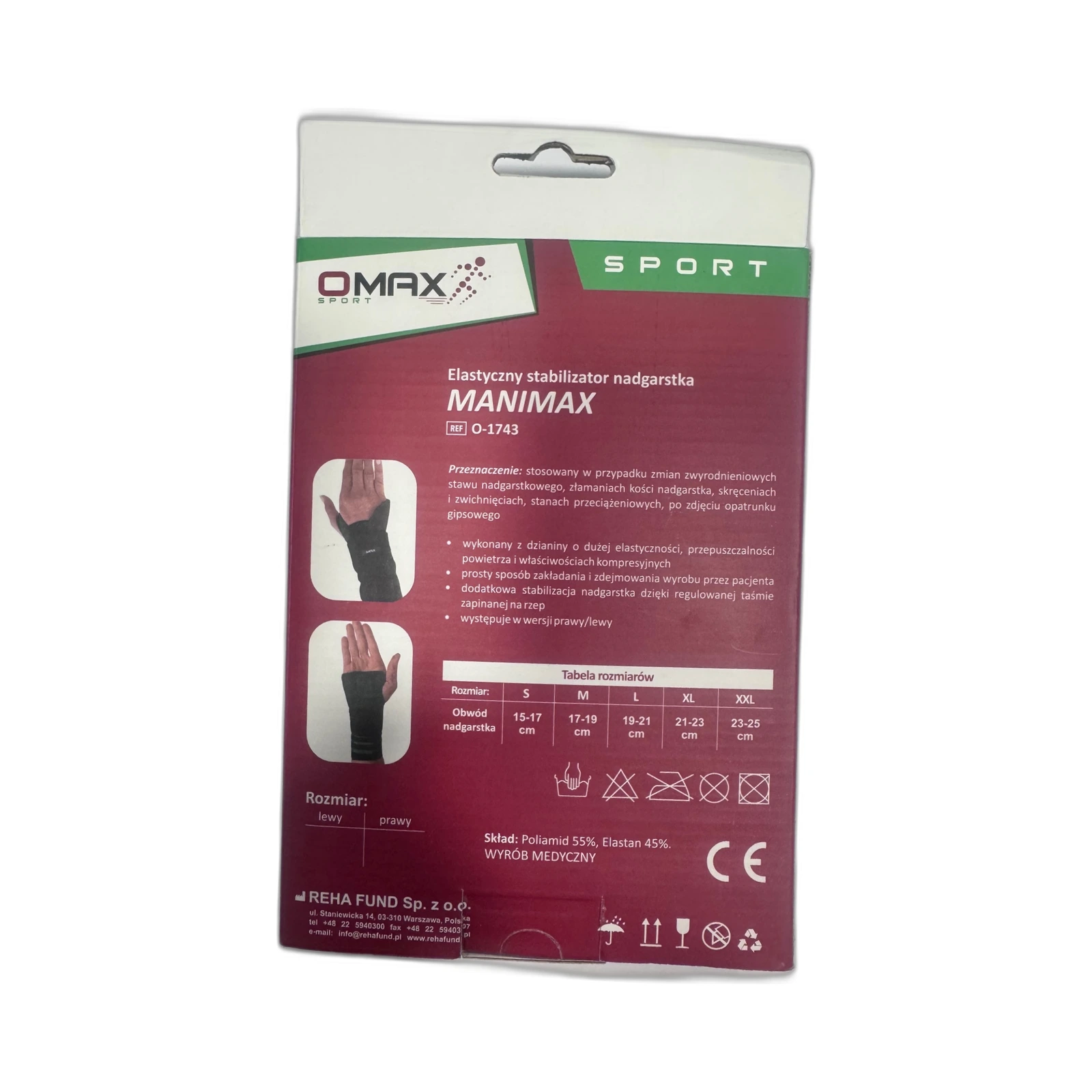 Stabilizator nadgarstka Elastyczny MANIMAX - zdjecie 2